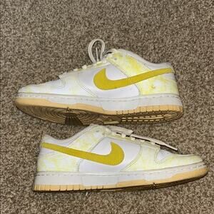 Nike Yellow and White Dunk Sneakers